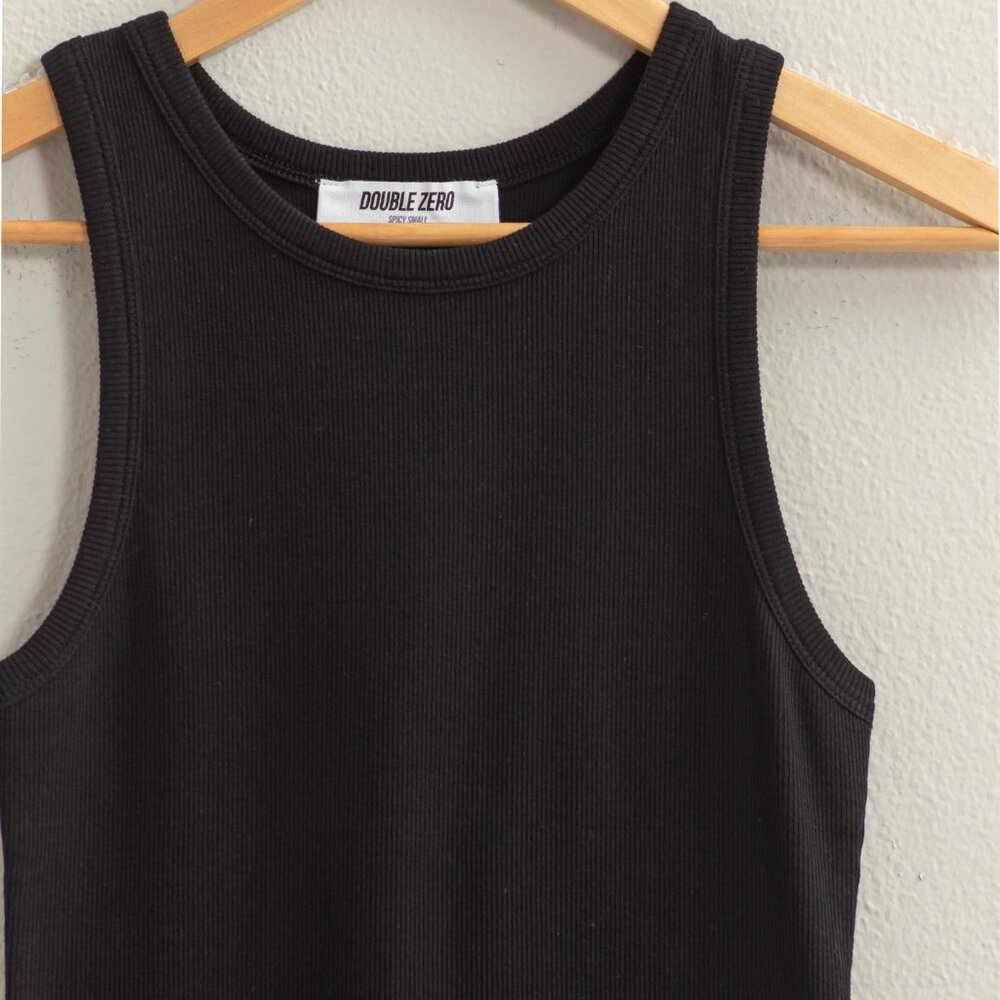 HYFVE Double Zero Ribbed Round Neck Tank Top in Black - Picture 5 of 9
